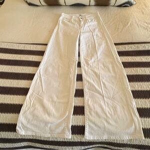 Iris & Ink White Wide Leg Crop Jeans